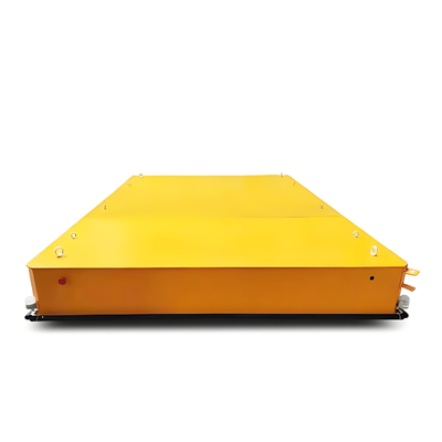 Electric Flatbed Yellow Automatic Transfer Trolley / AGV Cart Transfer